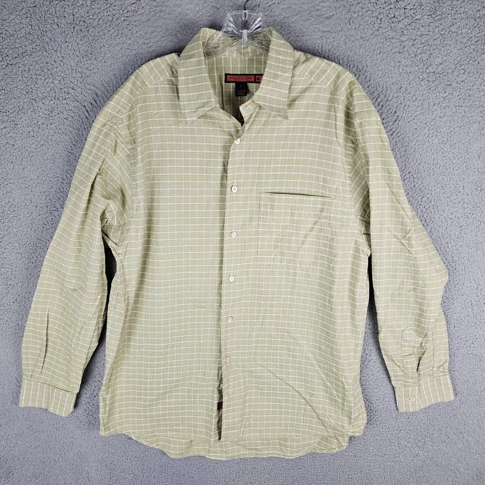 BULLOCK & JONES Shirt Mens Large Button Up Long Sleeve Top Plaid